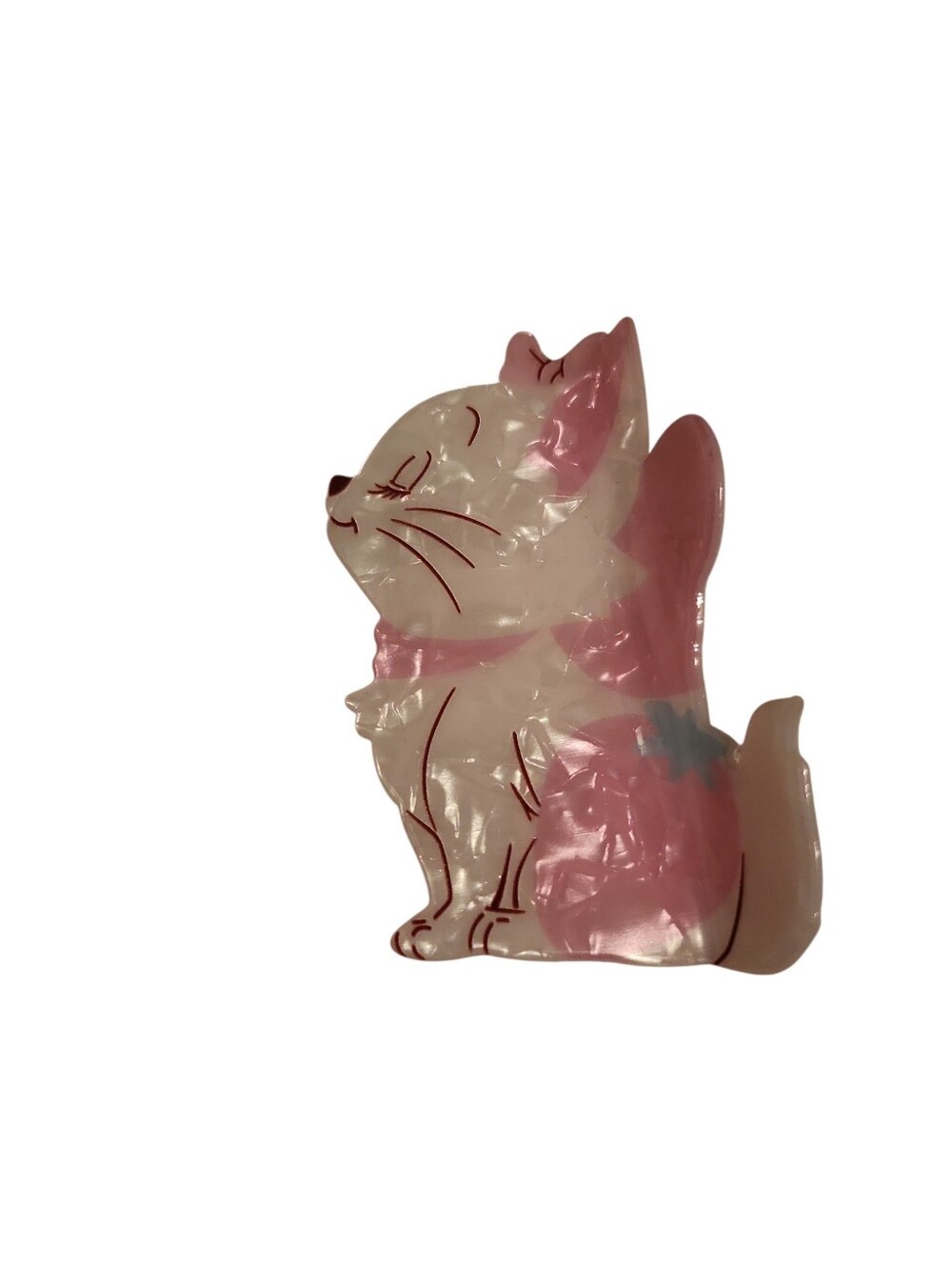 Disney Marie Aristocats Pink White Strawberry Acrylic Claw Clip